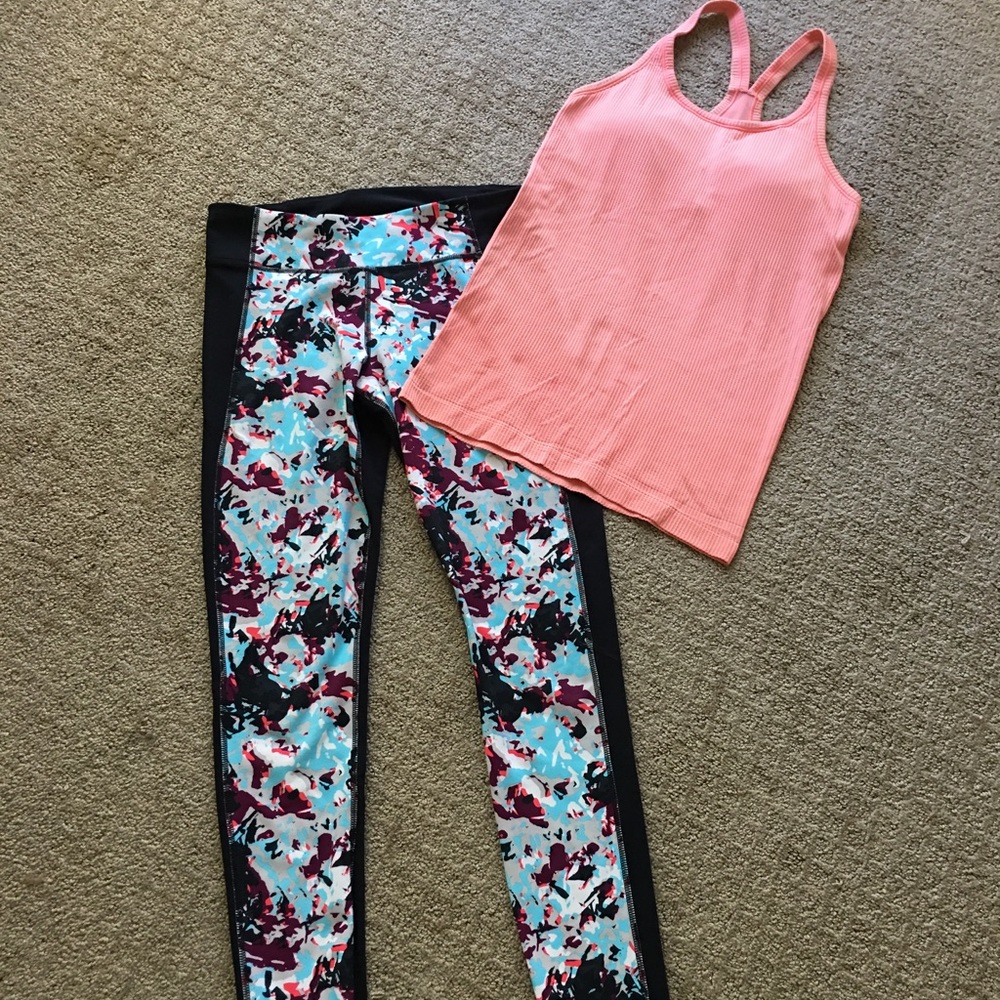 Under armor leggings, Lululemon tank